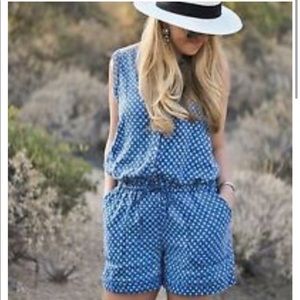 Anthropologie Hei Hei denim Dottie Romper